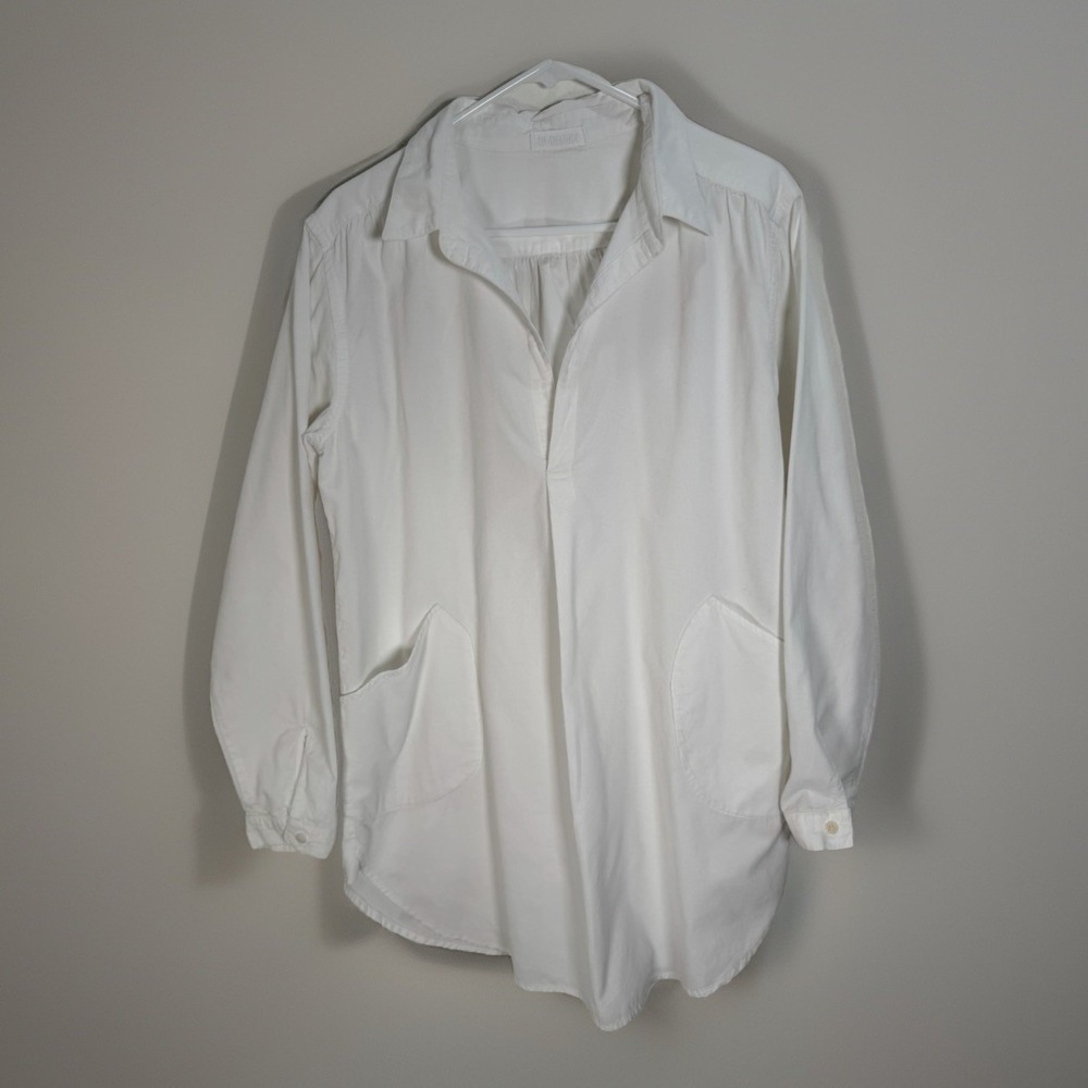 CP Shades Teton Tunic Top Aspen White Corduroy Sz Med Lagenlook Oversized Boho